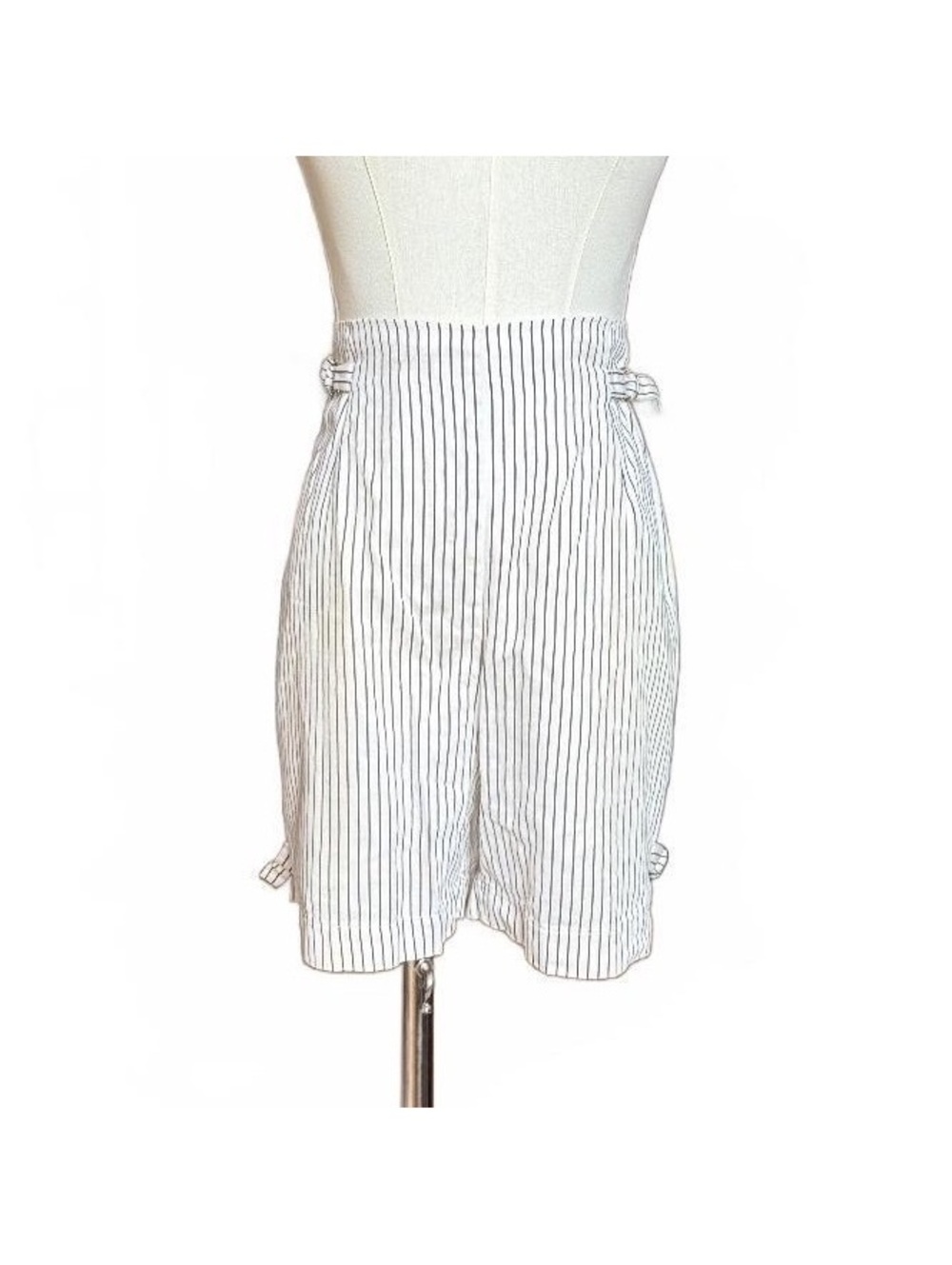 Hill Dale Vintage Striped Cotton Athletic Shorts with Side Ties and Belt